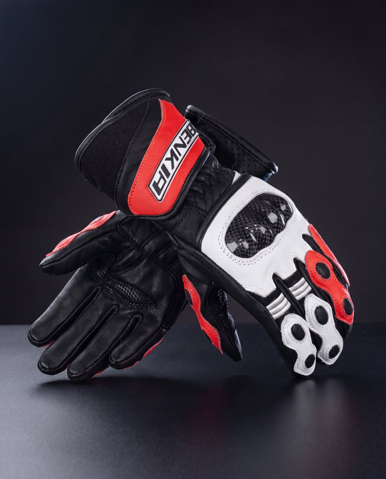 Kids race gloves — White & Red